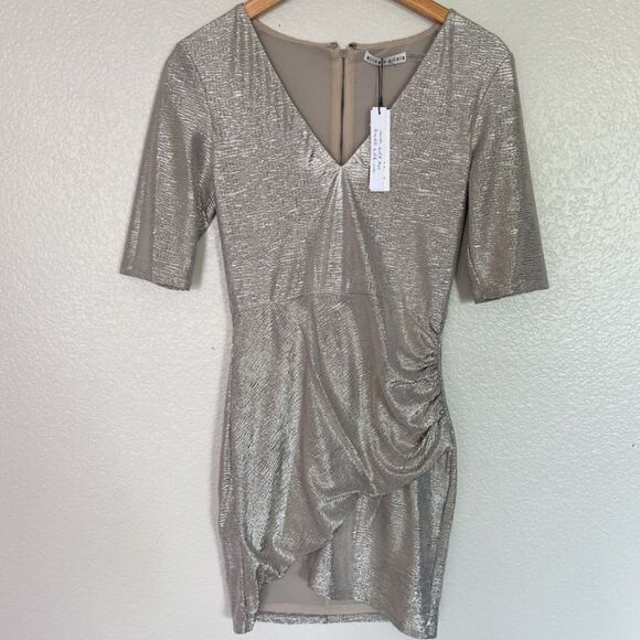 NWT Alice+Olivia Judy Ruched Mini dress - Picture 6 of 8